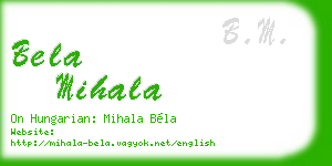 bela mihala business card
